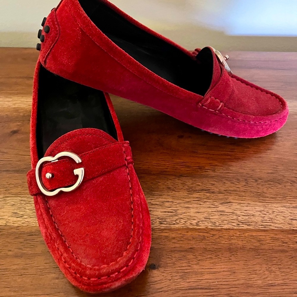 Gucci Sachalin Sport Driver Suede Loafers